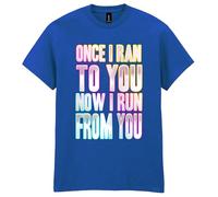 80s Fancy Dress Funky Party T-Shirt, Once I Ran to You, Mens Womens Unisex Fit Tee Royal
