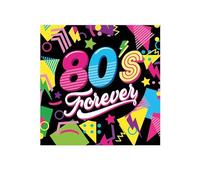 80s Forever Pattern Paper Party Napkins Pack 12