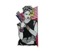 80s Girl Patch Pop Dance Synth 80s Madonna Inspired Material Girl Music Embroidered Iron On 4.5x2.5"