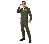 80s Gun Aviator Costume Top Shot Pilot Uniform Flying Mens Fancy Dress 1980s