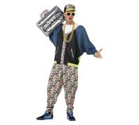 Smiffys 80s Hip Hop Costume, Patterned with Jacket, Trousers & Hat, 1980's Fancy Dress, 1980s Dress Up Costumes, World Book Day
