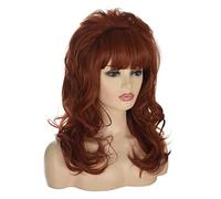 80s housewife wig | FVCENT Big Bouffant Hair Long Wavy Classical Beehive Wigs with Bangs Married Costumes for Women… (Auburn)