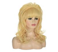 80s housewife wig | FVCENT Big Bouffant Hair Long Wavy Classical Beehive Wigs with Bangs Married Costumes for Women… (Blonde)