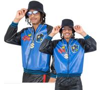 80s Jam Master Jacket Adults Rap King Mens Fancy Dress Bomber Jacket
