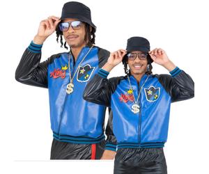 80s Jam Master Jacket Adults Rap King Mens Fancy Dress Bomber Jacket