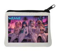 80s Miami Nightlife Fashion Neoprene Coin Purse Pouch 10x11cm White