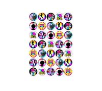 80's Mix - Edible Cupcake Toppers - Wafer or Icing - Retro Eighties Party Themed Celebration Cake Decorations for Cupcakes, Cookies, Brownies, Muffins & More!