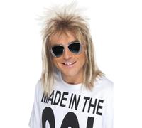 Smiffys 80s Mullet Wig, Blonde , 1980's Fancy Dress, 1980s Dress Up Wigs