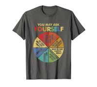 80's Music Retro Lyrics Cake Chart You May Ask Yourself T-Shirt, Men, Asphalt Grey, Large