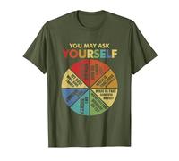 80's Music Retro Lyrics Cake Chart You May Ask Yourself T-Shirt, Men, Olive Green, Medium