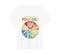 80's Music Retro Lyrics Cake Chart You May Ask Yourself T-Shirt, Women's Plus, White, 4X