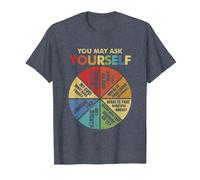 80's Music Retro Lyrics Pie Chart You May Ask Yourself T-Shirt, Men, Heather Blue, 4X-Large