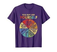 80's Music Retro Lyrics Pie Chart You May Ask Yourself T-Shirt, Men, Purple, X-Large