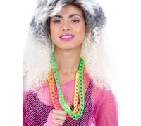 80s Neon Chain Necklaces, 4Pk