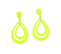 80s Neon Earrings for Women Colorful Oval Acrylic Drop Earrings Retro Neon Teardrop Resin Dangle Earring 80's Outfit Glow Party Accessories, Acrylic, No Gemstone