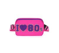 80s Neon Fanny Pack, Retro Adjustable Crossbody Bags Belt Bag Waist Packs Womens 80s Themed Rave Party, Rose Red, S, Retro Adjustable Crossbody Bags Belt Bag