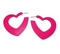 80's Neon Heart Earrings Acrylic Love Heart Dangle Earrings for Women Valentine's Day Jewelry, Acrylic, acrylic