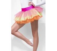Smiffys Tutu Underskirt, Multi-Coloured Neon, Layered, 1980's Fancy Dress, Adult Dress Up Accessories