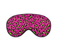 80s Neon Pink Fuchsia Lime Green Leopard Sleep Eye Mask Blocks Light Cover Eyeshade for Men Women
