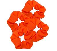 80s Neon Scrunchies - Hair Accessories with Elastic Hair Bands, Ponytail Holders for 80s Party Outfit, Workout Costume (Orange)