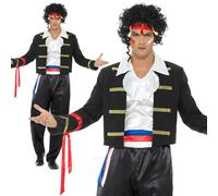 80s New Romantic Costume Adam Ant Prince Charming Mens Fancy Dress M-XL