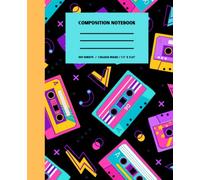 80s notebook: Fun and trendy 80's Music theme composition book: College ruled, soft back: Perfect for school work: Vintage cassette tape design