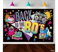 80s Party Banner Decoration Back to The 80's Backdrop 80s 80's Themed Birthday Party Background Hip Hop Music Disco Backdrop Photo Booth Banner for Let’s Rock The Retro Festival Props 6x3.6FT