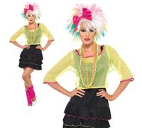 Smiffy's Adult Women's 80's Pop Tart Costume, Top, Dress And Headband, Back To -