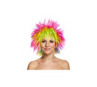 HENBRANDT Adult Spiky Rainbow Punk Raver Fancy Dress Wig