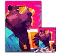 80s Retro Beaver Bober Beer_105343b 1000 Piece Jigsaw Puzzles for Adults Wooden Jigsaw for Teenager & Families, Perfect DIY Decor & Brain-Teasing Challenge 300 PCS
