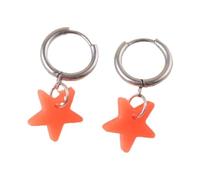80s Retro Neon Acrylic Star Earrings - Vibrant Fluorescent Hoop Dangle Earrings for Disco Parties & Everyday Fashion, Acrylic, No Gemstone