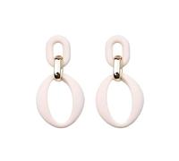 80s Retro Neon Earrings 60s 70s Acrylic Fashion Rectangle Square/Oval/Hoop Statement Drop Earrings Bohemian Summer Jewelry For Women (White Oval)