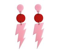 80s Retro Neon Lightning Drop Earrings Colorful Geometric Round Acrylic Dangle Earrings Thunder Flash Lightning Drop Earrings for Women Party, Acrylic, No Gemstone