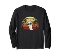 80s Retro Style Alpaca with Sunglasses Hipster Llama Long Sleeve T-Shirt