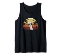 80s Retro Style Alpaca with Sunglasses Hipster Llama Tank Top