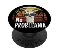 80s Retro Style Hipster Llama with Sunglasses No ProbLlama PopSockets Adhesive PopGrip