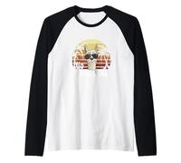 80s Retro Style Hipster Llama with Sunglasses No ProbLlama Raglan Baseball Tee