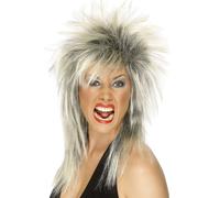 Rock Diva Wig, Two Tone, Blonde & Black