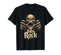 80s Rock Skull Electric Energy Classic Retro Era Throwback T-Shirt