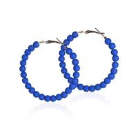 80S Round Chic Resin Beads Hoop Earrings Colorful Acrylic Circle Matte Dangle Earrings for Women Minimalist Geometric Party Jewelry, Alloy Steel, No Gemstone
