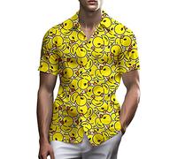 80s Shirts for Men Funny Vintage 90s Outfit for Men Hawaiian Shirts Button-Up 90s Party Beach Shirt Mens 80s Clothing, Yellow Duck, S