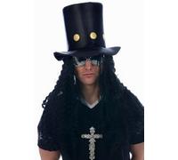 80s Slash Guitar Hero Fancy Dress Hat and Wig