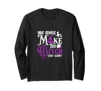 80s Songs Make This Witch Happy Halloween Music Party Time Long Sleeve T-Shirt
