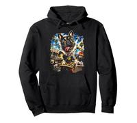 80s Style French Bulldog Frenchie Lover Vintage Style Funny Pullover Hoodie