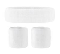 80s Sweatbands Set for Women Color War Sport Neon Costume for Men 3 Pack, White, One size