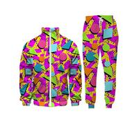 80s Track Suit Retro,90s Men's Tracksuits Outfit 2 Pieces Jacket and Pants,Men Jogging Suits Sets,90S Outfit Track Suits for Men Women Sportswear Athletic Hip Hop Costumes Disco Windbreaker Costume