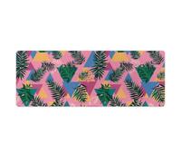 80s Triangles Tropical Leaves Fashion Mouse Pad Large Desk Mat Extended Mousepad for Office Home Gaming