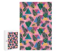 80s Triangles Tropical Leaves Novelty Wooden Jigsaw Puzzle Funny Wood Puzzles Wall Art 300 5001000 Pcs