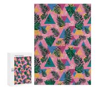 80s Triangles Tropical Leaves Novelty Wooden Jigsaw Puzzle Funny Wood Puzzles Wall Art 300 5001000 Pcs