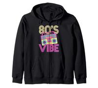 80's Vibe Vintage Style Cassette Tape Music Nostalgic Vibes Zip Hoodie